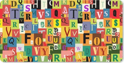 Produktbild von MuchoWow® Schreibtischunterlage Alphabet - Buchstabe - Muster 80x40 cm - XXL Mauspad - Gaming Mauspad
