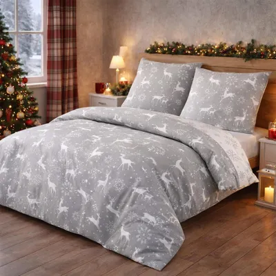 Produktbild von Buymax® Bettwäsche Bettbezug 135x200 cm, Kopfkissenbezug 80x80 cm 2 teilig Deckenbezug Set aus 100% Baumwolle Biber Flanell mit Reissverschluss