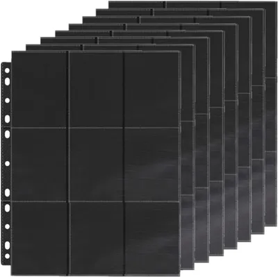 Produktbild von 36Pcs Sammelkarten Hüllen mit 648 Taschen, Sammelmappe Doppelseitige Kartenhüllen Kompatibel mit Pokemon Yu-Gi-Oh Sport Karten, Schwarze Sammelkarten