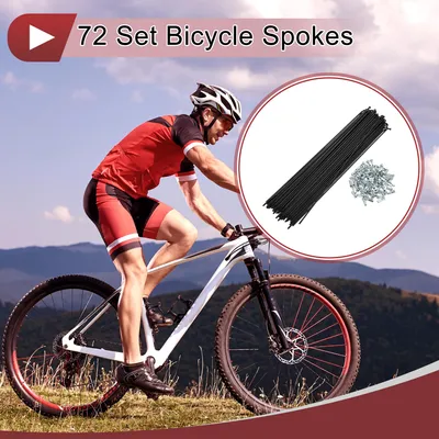 Produktbild von 72 Set 12G Fahrradspeichen 274mm Radspeichen Kohlenstoffstahl Schwarz