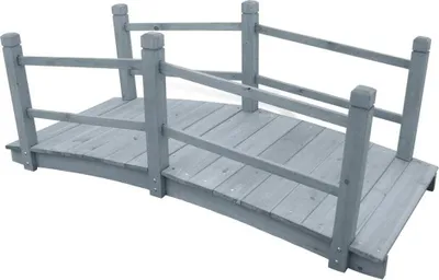 Zdjęcie produktu dla Mostek ogrodowy, szary, 140x60x56 cm, lite drewno jodłowe