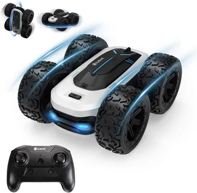 Produktbild von EACHINE EC10 RC Stuntauto – 360° Drehung, 4WD, inkl. 2 Akkus & Fernbedienung, 15 km/h, robustes Kinderauto in Weiß
