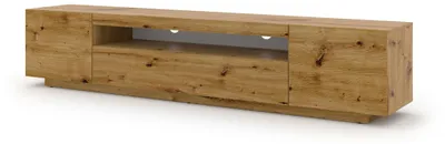 Immagine prodotto di Mobile TV basso Aura 200 cm Base universale sospesa o in piedi Mobile TV Lavagna TV Tavolino HiFi Mobile sospeso (rovere Artisan con LED)