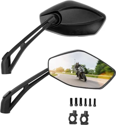 Image de Rétroviseurs de moto, homologués E, universels M8 et M10, rétroviseurs pour motos avec support, rétroviseurs, rétroviseurs pour scooters compatibles avec les modèles MT07 et MT09