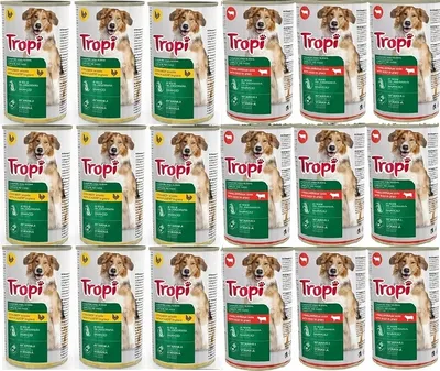 Produktbild von Tropi Nassfutter 1250g GESCHMACKS-MIX für Hunde 18 Stk.