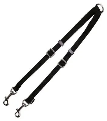 Image de Gloria Coupling für 2-Hund lead Noir (1.6 x 35-56 cm) (1.6 x 35-56 cm)