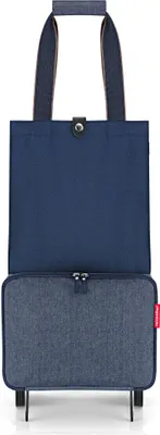 Image de reisenthel chariot de courses Foldable Trolley Herringbone Dark Blue bleu marine
