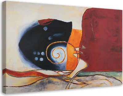 Produktbild von Leinwandbild muschel - meeresabstraktion 120x80 cm Feeby farbe wandbild bereit zum aufhängen