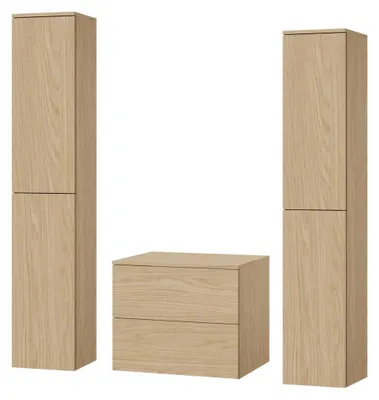 Produktbild von Badezimmerset 3-Teilig: Unterschrank + 2 Hochschränke Color Frühlings-Eiche (2S 60 + 2D 160 X2)