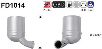 Produktbild von AS FD1014 Dieselpartikelfilter Rußpartikelfilter DPF für MINI Schrägheck (R56) Abgasanlage Diesel