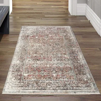 Image de Tapis d'Orient couloir | aspect soie brillante douce | crème marron Taille - 80x150 cm