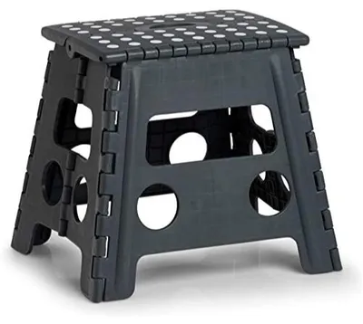 Image de Tabouret pliant - Plastique - Anthracite - 37 x 30 x 32 cm