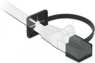 Produktbild von DeLOCK Staubschutz für RJ45 Stecker mit Befestigungsclip schwarz, RJ-45, Kunststoff, Schwarz, 14 mm, 14,7 mm, 10,7 mm