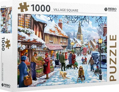 Produktbild von Rebo Publishers Puzzle Dorfplatz – 1000 Teile.