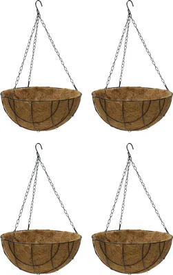Produktbild von 4 Stück Kokos Blumenampel natur/braun Ø 30,5cm Höhe 14cm für Innen und Außen