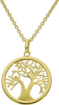 Produktbild von Anhänger Silber 925 Lebensbaum Gold plattiert JL10-02-3819 JuwelmaLux