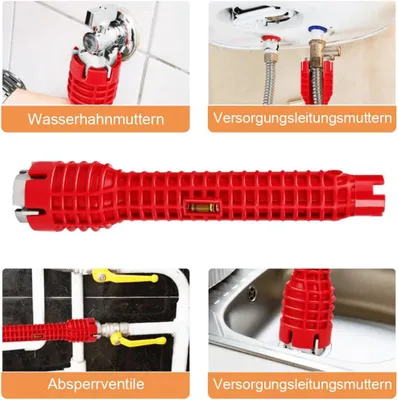 Produktbild von 8-in-1 Armaturenschlüssel für Waschbecken und Sanitärinstallationen