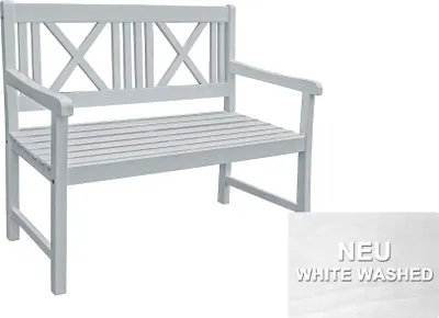 Produktbild von Zahradní potěšení Zahradní lavice MALMÖ pro 2 osoby š 120 x h 59 x v 89 cm, barva: bílá