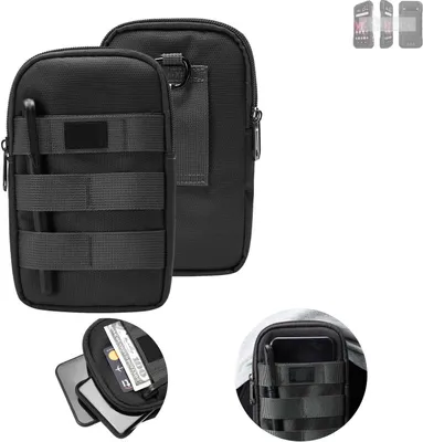 Produktbild von K-S-Trade Holster Gürtel Tasche kompatibel mit Kyocera  DuraForce Pro 3 Handy Tasche Schutz Hülle dunkel-grau viele Fächer, 1x