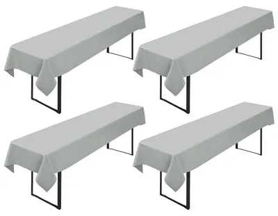 Obrázek produktu pro Omgoods – Sada 4 kusů omyvatelných ubrusů na stoly, rozměr 100 x 250 cm, světle šedá barva