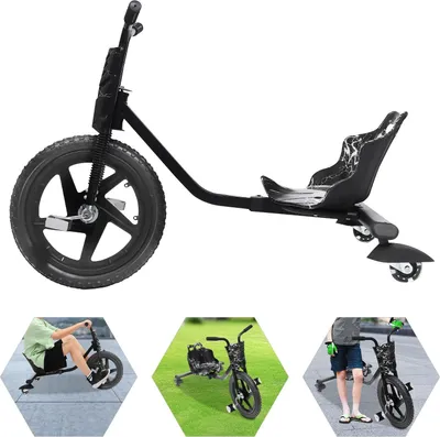 Produktbild von Kinder Dreirad - Drift-Dreirad - Länge 4-stufig Verstellbar - Belastbar bis 80 kg - Flexibles, Wendiges Lenken - Für Park & Outdoor - Schwarz