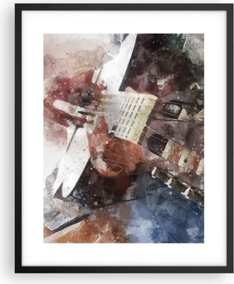 Produktbild von Gerahmtes Poster - Schwarzer Rahmen - Gitarre Musik - 40x50 cm - Wand Bild - Wanddeko - Wandbilder - Kunstposter - Wandposter - Bilderrahmen - Bilder - Kunstdruck - Wandbild - P2BPA40x50-4000