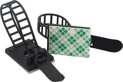 Produktbild von 25 Stück verstellbare Kabelhalter selbstklebend Auto Schreibtisch Kabelklemme Kabelbefestigung Kabelclip Kabel binden Kabelschellen Kabelführung 18x25mm Büro Kabel Organizer Kabelführung Schwarz