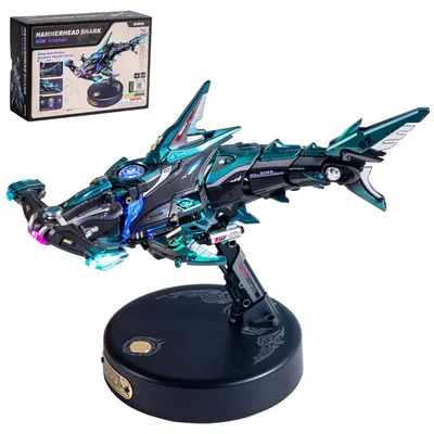 3D-Puzzle Hammerhai, mechanischer Bausatz, 122 Teile, LED-Licht