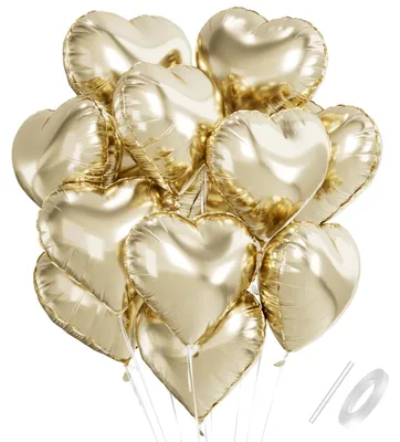 Produktbild von Folieballon Herzform, gold, 45,7 cm, für Feierlichkeiten