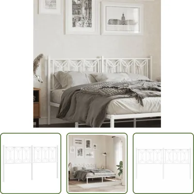 Image de The Living Store Tête de lit en métal blanc 160 cm