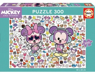 Image de Puzzle Educa Disney Kawaii, 300 pièces, multicolore, pour enfants, multicolore, taille unique