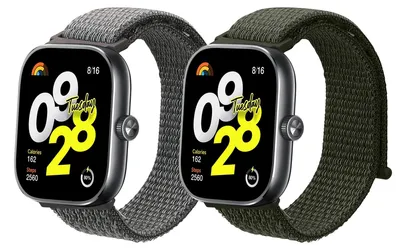 Produktbild von kwmobile 2x Uhrenarmband für Xiaomi Redmi Watch 4 / Band 8 Pro Armband - Fitnesstracker Band Set aus Nylon - Ersatzarmband Smartwatch - Dunkelgrün