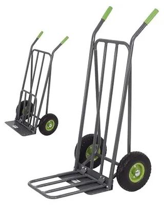 Produktbild von Paketkarre mit extra Ladefläche 42 cm Traglast 250 kg Stahlrahmen klappbar Sackkarre Stapelkarre
