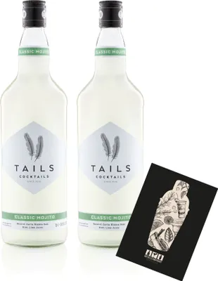 Produktbild von Tails Cocktails 2er Set classic Mojito 2x 1L (14,9% Vol) Fertig Cocktail Ready to Drink Mit Mixcompany Grußkarte- [Enthält Sulfite]