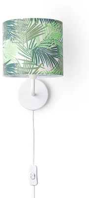 Produktbild von Tischlampe Schreibtischlampe Wandlampe Stoff Nachttisch E14 Blumen Jungle Deko