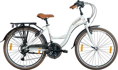 Produktbild von 26 Zoll Luchs "Feline" Cityrad Hollandrad Citybike Trekkingrad Damen Fahrrad Mädchenfahrrad Ekru/Weiß