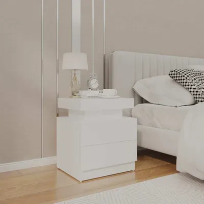 Obrázok produktu pre vidaXL Nočný stolík biely 45x35x52 cm Materiál drevo