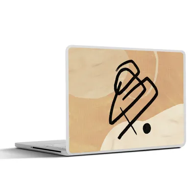 Produktbild von MuchoWow® Laptop Aufkleber Sticker Cover Abstrakt - Schwarz - Braun 40x30 cm - Laptop Dekoration - Selbstklebend