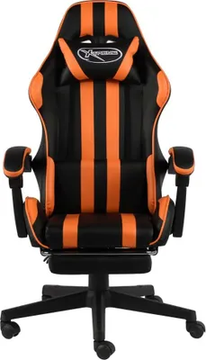 Produktbild von vidaXL Gaming-Stuhl mit Fußstütze Schwarz und Orange Kunstleder