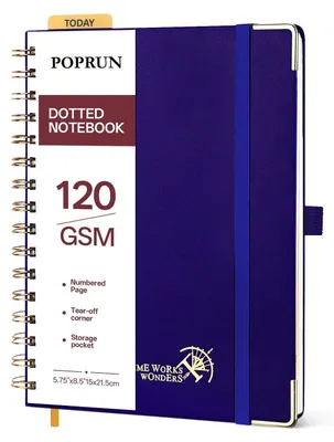 Produktbild von Notizbuch A5 Dotted Spiralblock Königsblau 120g/m² 144 Seiten