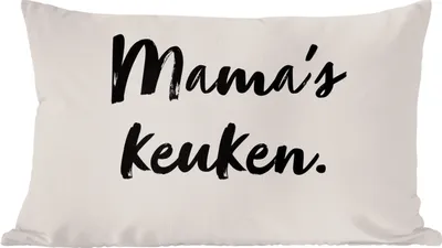 Produktbild von MuchoWow® Zierkissen Sofakissen Wohnzimmer Dekokissen 50x30 cm Zitat - Taupe - Mamas Küche - Wohnzimmerdekoration - Polster mit Photo