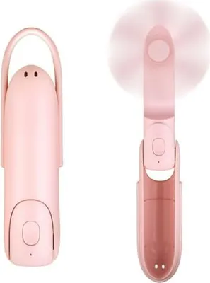 Produktbild von Venforze Mini Handheld-Lüfter, 3 Geschwindigkeiten wiederaufladbarer ruhiger Lüfter [12-24 Arbeitszeiten], 3-in-1-tragbare USB-Taschenlampe, Small Pow