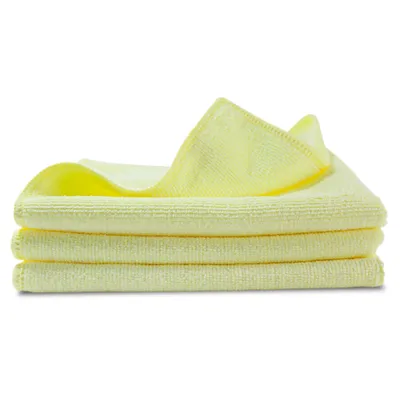 Produktbild von Lunar. premium cleaning 3 Stück Microfasertücher KFZ Poliertücher Weich 40x40cm gelb 300 GSM Reinigungstücher Präsentbox zur professionellen Autopflege Hausreinigung