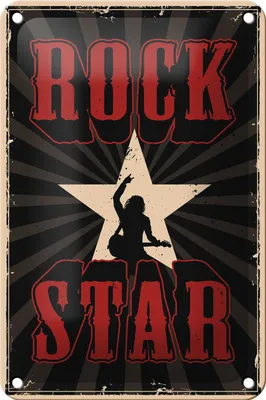 Produktbild von Blechschild Retro 12x18cm Rock Star Musik