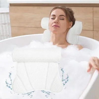 Produktbild von Badkissen Ergonomisch mit 6 Antirutsch-Saugnäpfen und Badball