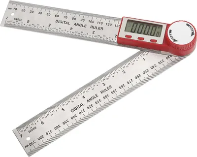 Produktbild von Elektronisches digitales Winkelmessgerät aus Edelstahl, 360°-Winkelmesser, Lineal 0–200 mm