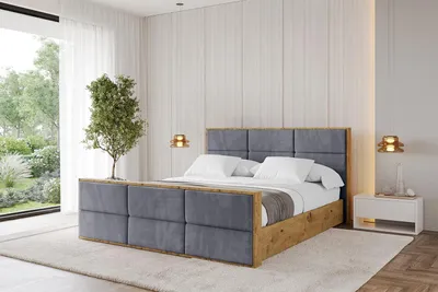 Produktbild von ALTDECOR Polsterbett mit Bettkasten - ENZO1-Z - 140x200  Dunkelgrau Casablanca- Bett mit Kopfteil und Fußteil, Boxbett ohne Matratze, Doppelbett mit Stauraum