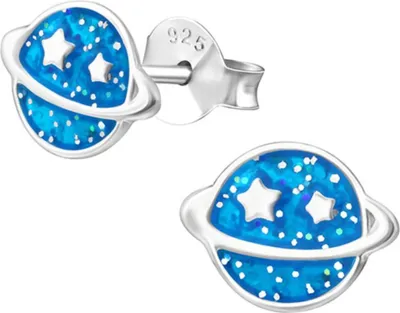 Produktbild von Kinder-Ohrstecker: 925 Silber Ohrringe „Planet“