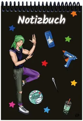 Produktbild von A 5 Notizblock Manga Quinn, schwarz, blanko