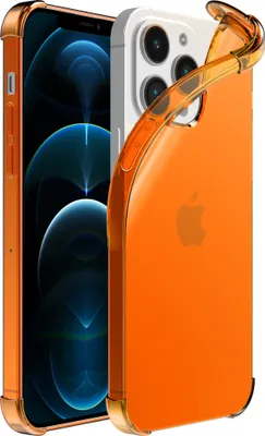 Image de Smartphonica iPhone 12/12 Pro
  housse transparente en silicone antichoc avec bumper - Orange